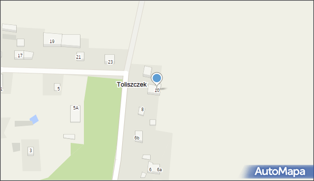 Toliszczek, Toliszczek, 10, mapa Toliszczek