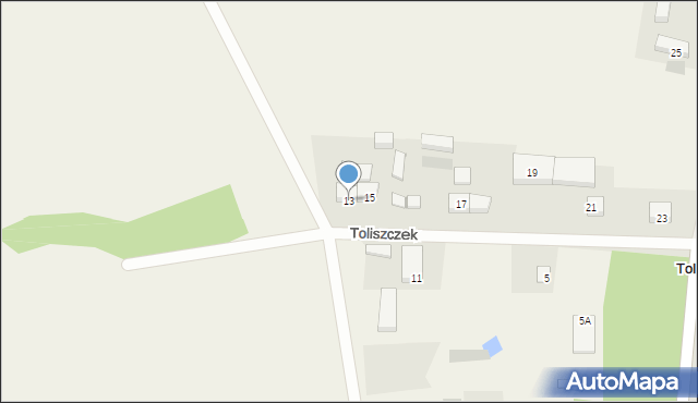 Toliszczek, Toliszczek, 13, mapa Toliszczek