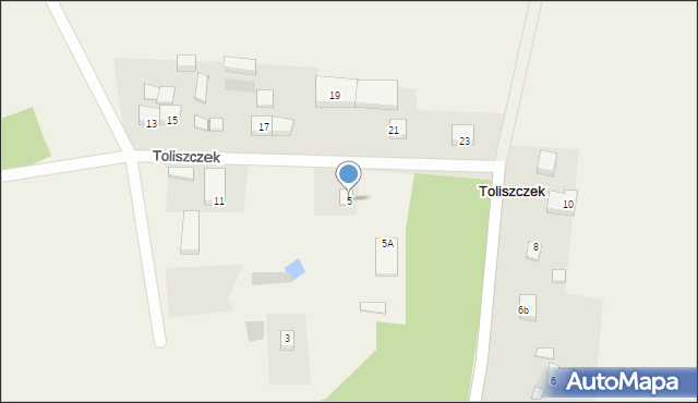 Toliszczek, Toliszczek, 5, mapa Toliszczek