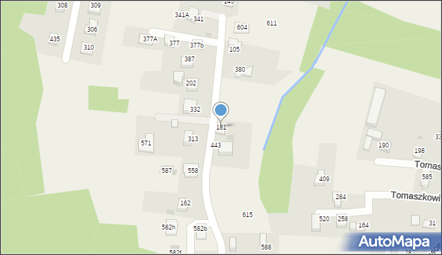 Tomaszkowice, Tomaszkowice, 181, mapa Tomaszkowice
