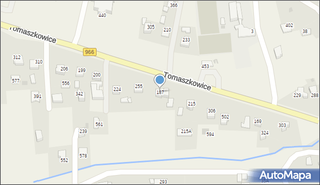 Tomaszkowice, Tomaszkowice, 187, mapa Tomaszkowice