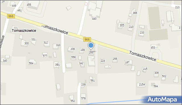 Tomaszkowice, Tomaszkowice, 200, mapa Tomaszkowice