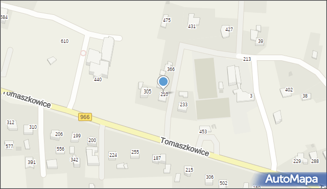 Tomaszkowice, Tomaszkowice, 210, mapa Tomaszkowice