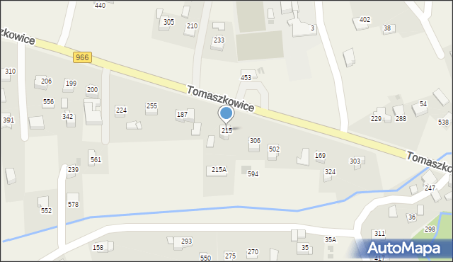 Tomaszkowice, Tomaszkowice, 215, mapa Tomaszkowice