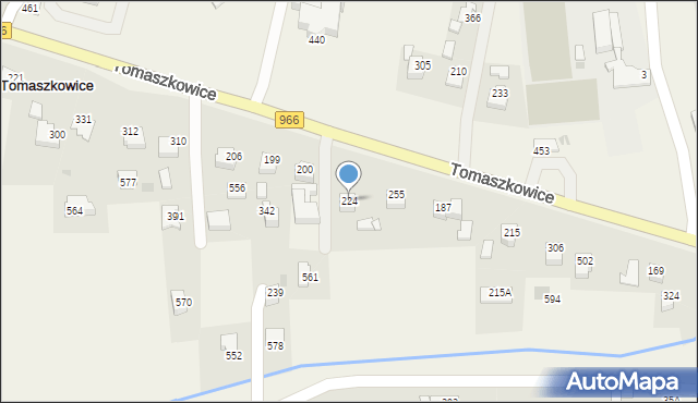 Tomaszkowice, Tomaszkowice, 224, mapa Tomaszkowice