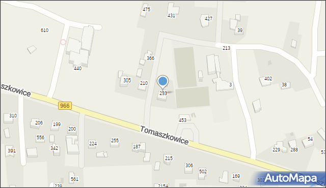 Tomaszkowice, Tomaszkowice, 233, mapa Tomaszkowice