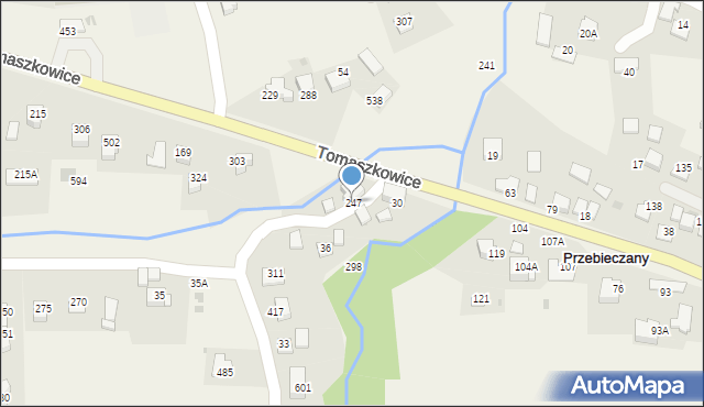 Tomaszkowice, Tomaszkowice, 247, mapa Tomaszkowice