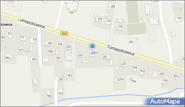Tomaszkowice, Tomaszkowice, 255, mapa Tomaszkowice