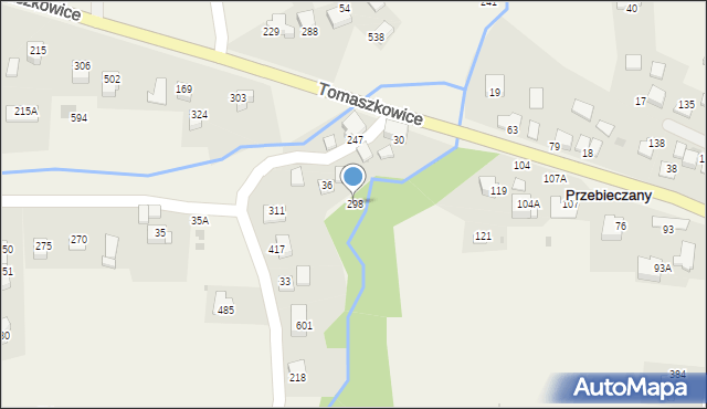 Tomaszkowice, Tomaszkowice, 298, mapa Tomaszkowice