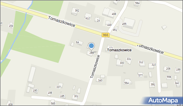 Tomaszkowice, Tomaszkowice, 299, mapa Tomaszkowice