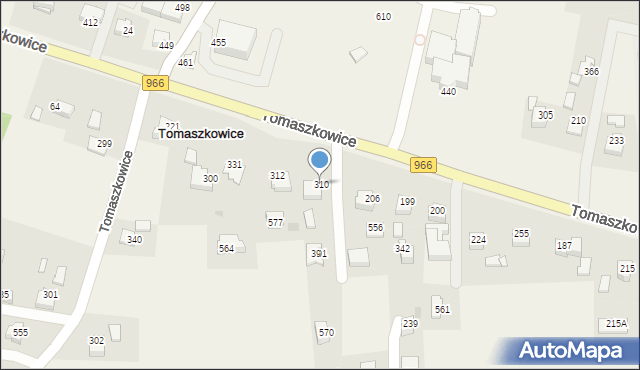 Tomaszkowice, Tomaszkowice, 310, mapa Tomaszkowice