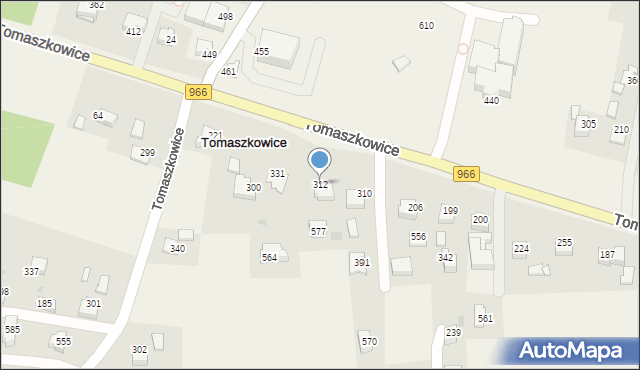 Tomaszkowice, Tomaszkowice, 312, mapa Tomaszkowice