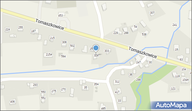 Tomaszkowice, Tomaszkowice, 324, mapa Tomaszkowice