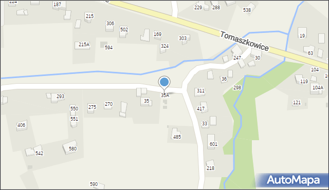 Tomaszkowice, Tomaszkowice, 35A, mapa Tomaszkowice