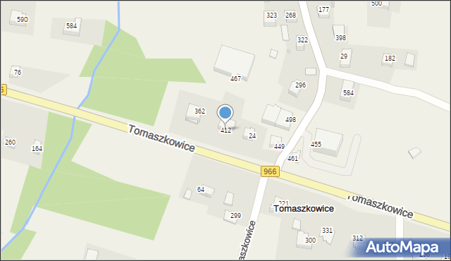 Tomaszkowice, Tomaszkowice, 412, mapa Tomaszkowice