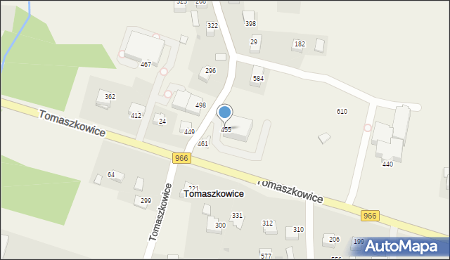 Tomaszkowice, Tomaszkowice, 455, mapa Tomaszkowice