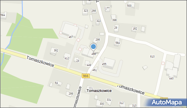 Tomaszkowice, Tomaszkowice, 498, mapa Tomaszkowice