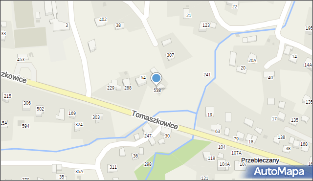 Tomaszkowice, Tomaszkowice, 538, mapa Tomaszkowice