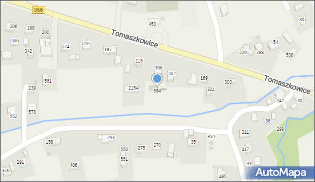 Tomaszkowice, Tomaszkowice, 594, mapa Tomaszkowice