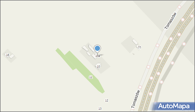 Tomaszów, Tomaszów, 10a, mapa Tomaszów