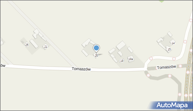 Tomaszów, Tomaszów, 20, mapa Tomaszów