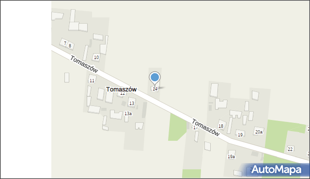 Tomaszów, Tomaszów, 14, mapa Tomaszów