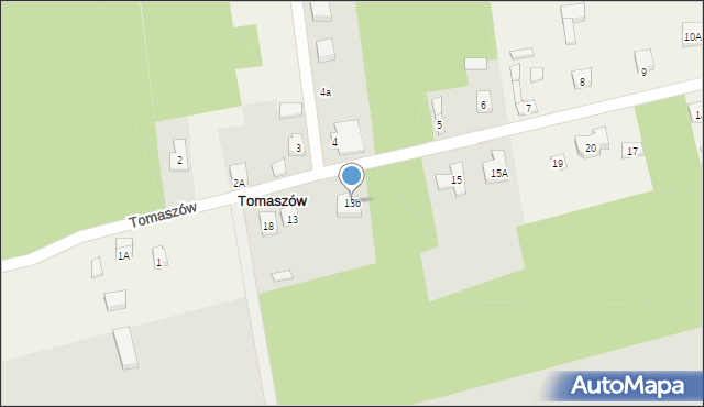 Tomaszów, Tomaszów, 13b, mapa Tomaszów