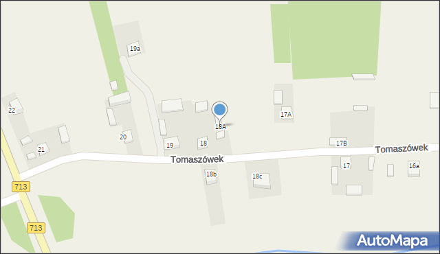 Tomaszówek, Tomaszówek, 18A, mapa Tomaszówek