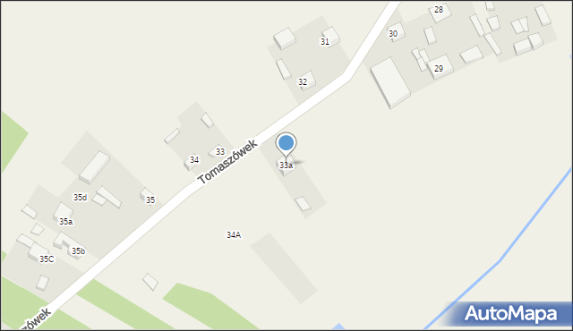 Tomaszówek, Tomaszówek, 33a, mapa Tomaszówek
