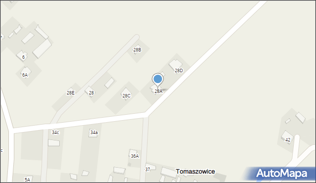 Tomaszowice, Tomaszowice, 28A, mapa Tomaszowice