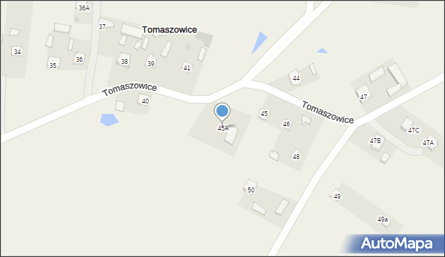 Tomaszowice, Tomaszowice, 45A, mapa Tomaszowice