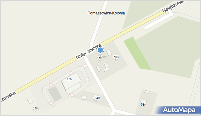 Tomaszowice-Kolonia, Tomaszowice-Kolonia, 58, mapa Tomaszowice-Kolonia