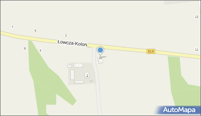 Tomaszówka, Tomaszówka, 10, mapa Tomaszówka