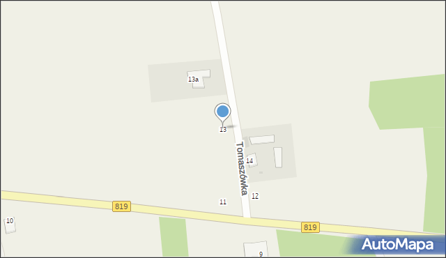 Tomaszówka, Tomaszówka, 13, mapa Tomaszówka