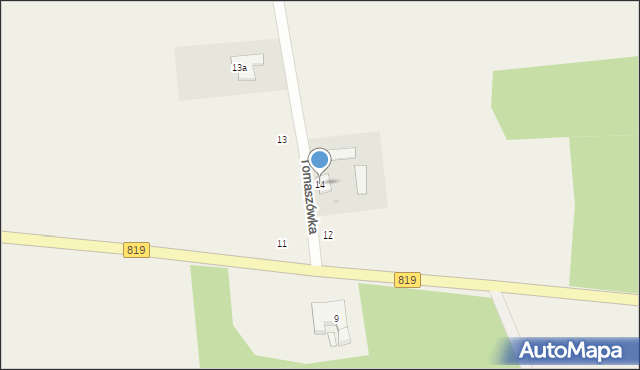 Tomaszówka, Tomaszówka, 14, mapa Tomaszówka