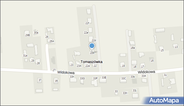 Tomaszówka, Tomaszówka, 22b, mapa Tomaszówka