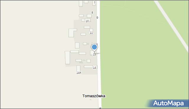 Tomaszówka, Tomaszówka, 13, mapa Tomaszówka