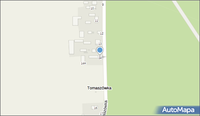 Tomaszówka, Tomaszówka, 14, mapa Tomaszówka