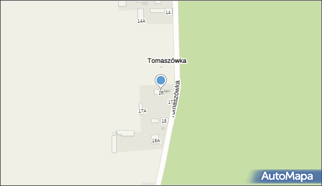 Tomaszówka, Tomaszówka, 16, mapa Tomaszówka