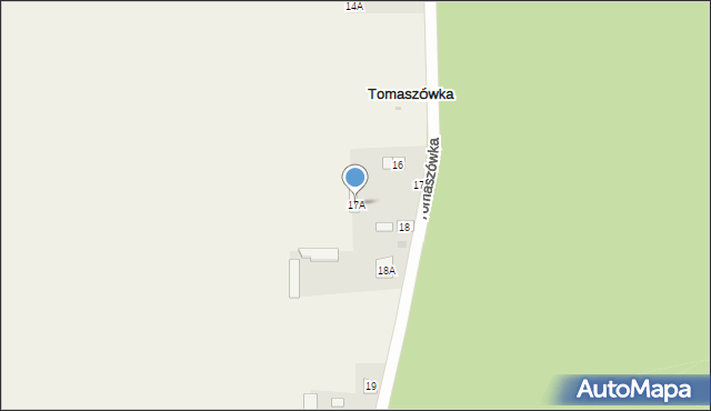 Tomaszówka, Tomaszówka, 17A, mapa Tomaszówka