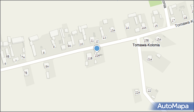 Tomawa, Tomawa-Kolonia, 11A, mapa Tomawa