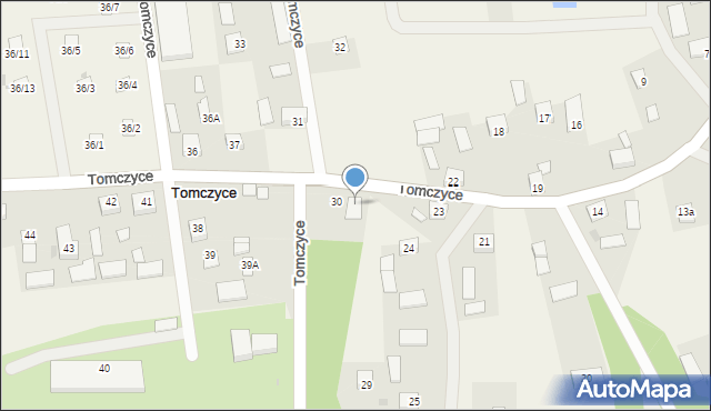 Tomczyce, Tomczyce, 30a, mapa Tomczyce