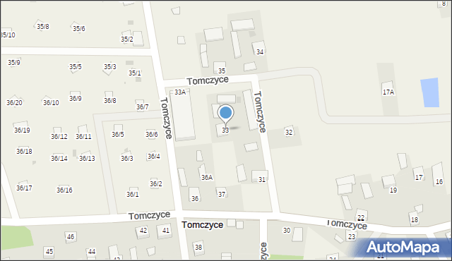 Tomczyce, Tomczyce, 33, mapa Tomczyce