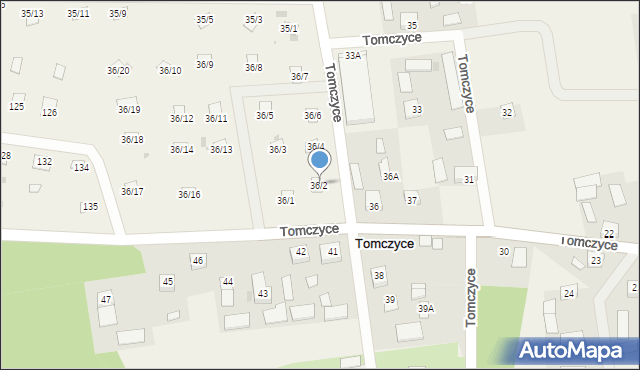 Tomczyce, Tomczyce, 36/2, mapa Tomczyce