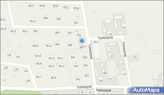 Tomczyce, Tomczyce, 36/7, mapa Tomczyce