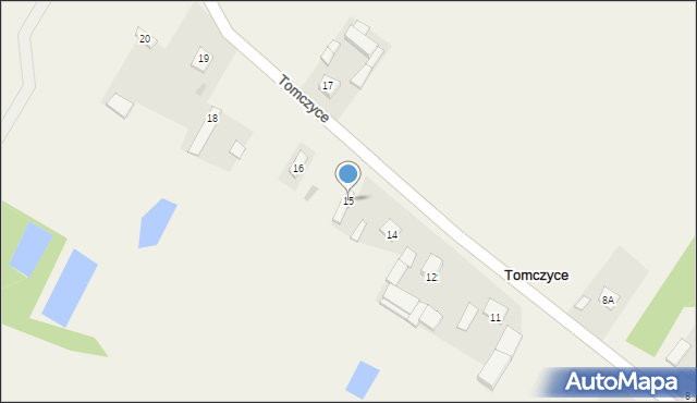 Tomczyce, Tomczyce, 15, mapa Tomczyce