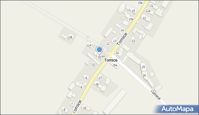 Tomice, Tomice, 11, mapa Tomice