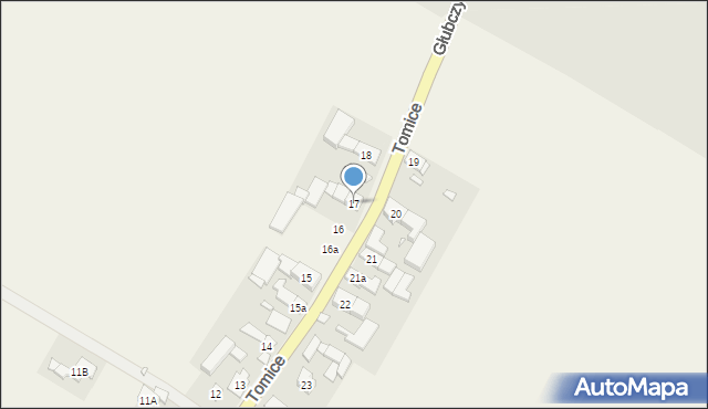 Tomice, Tomice, 17, mapa Tomice
