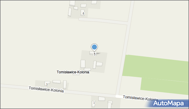 Tomisławice, Tomisławice-Kolonia, 5, mapa Tomisławice