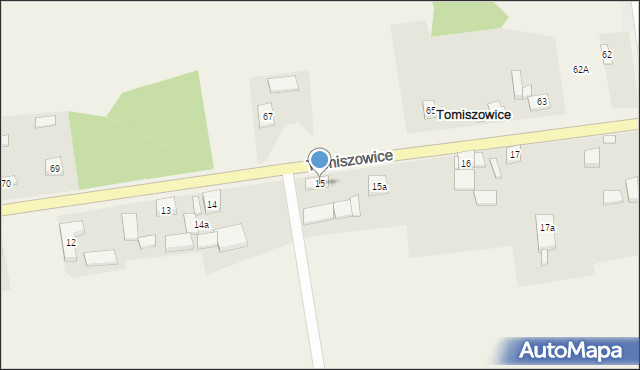 Tomiszowice, Tomiszowice, 15, mapa Tomiszowice